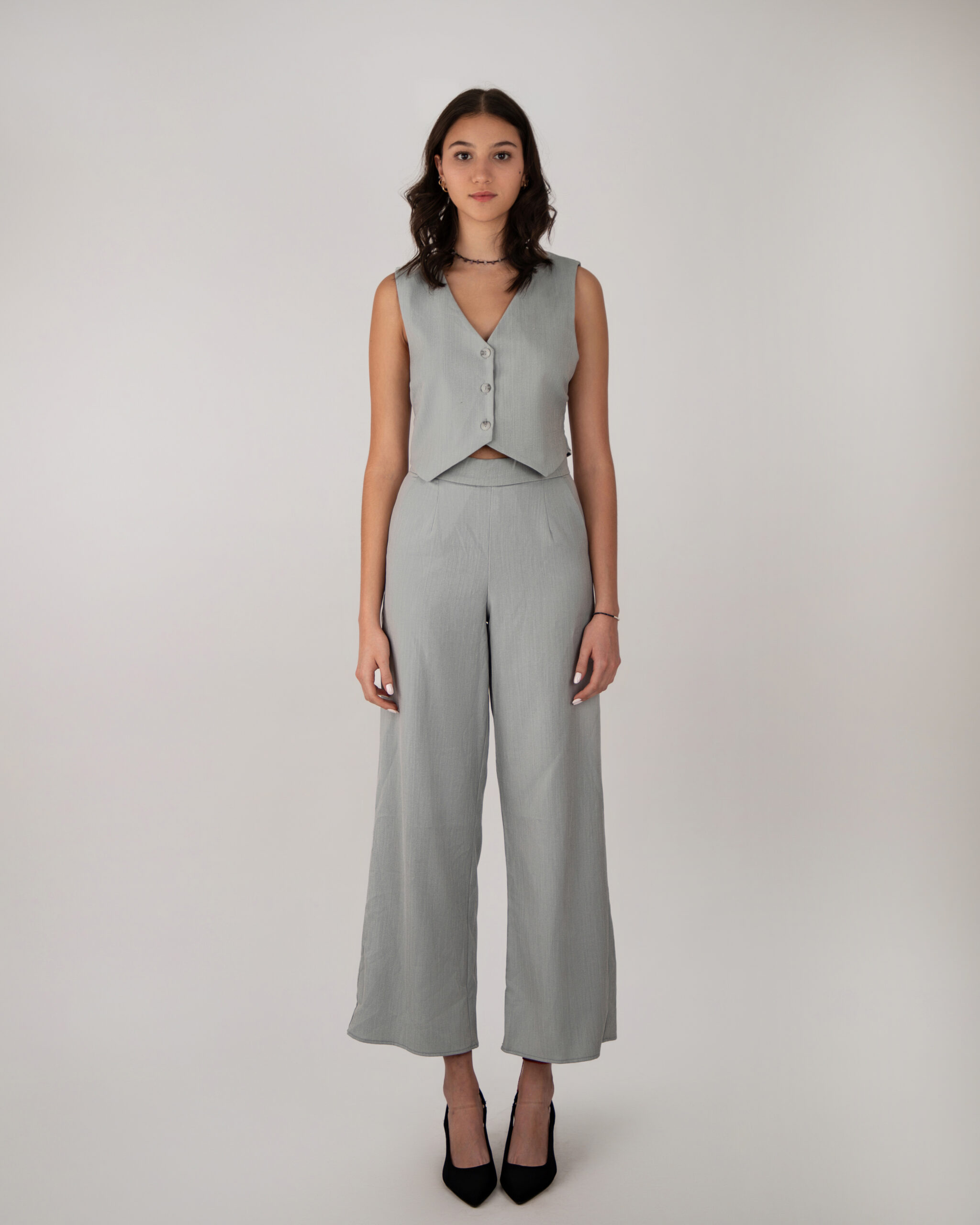 Croptop, Color Neutro Estilo Camisa.