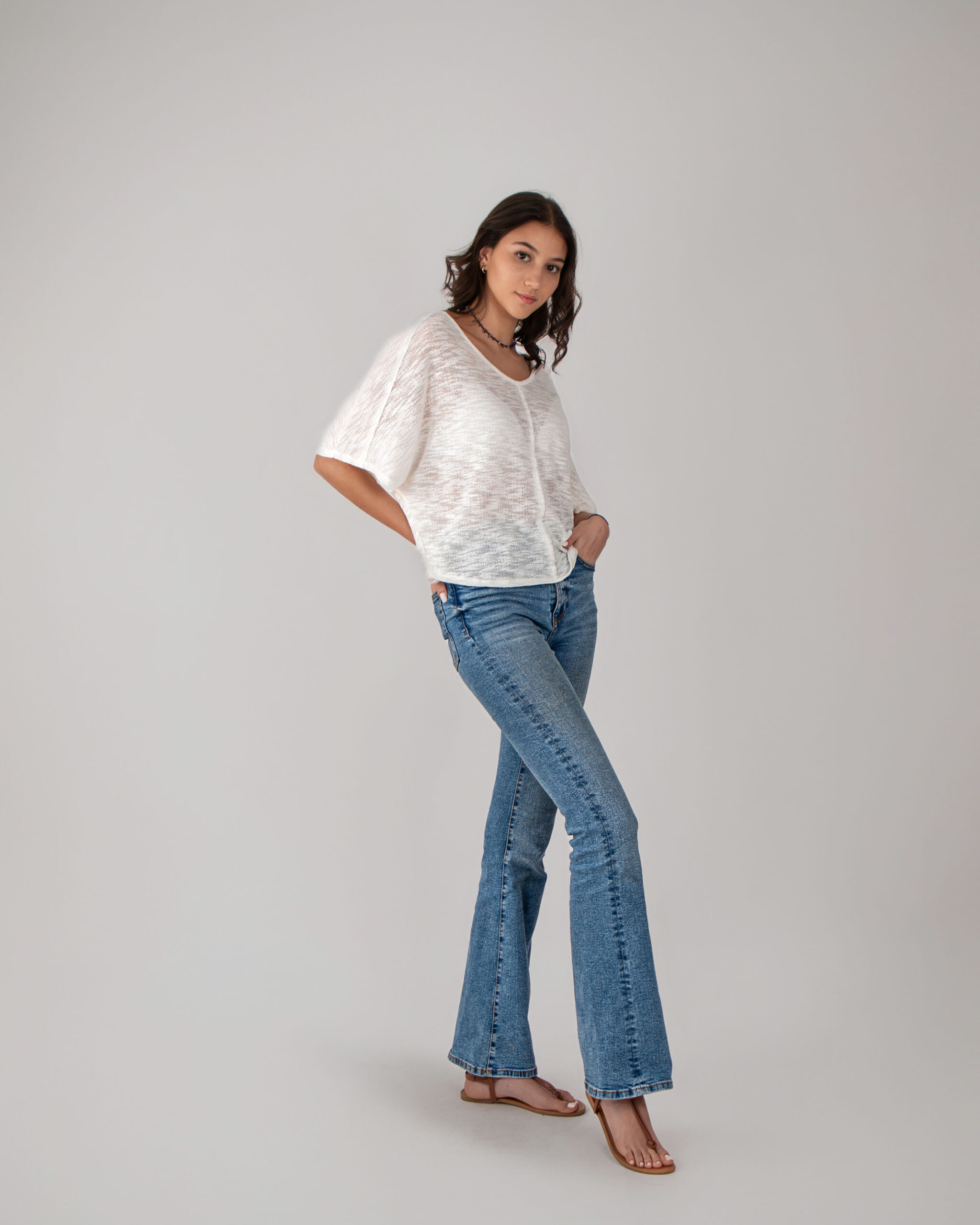 Top Color Neutro Manga Media, Transparente.