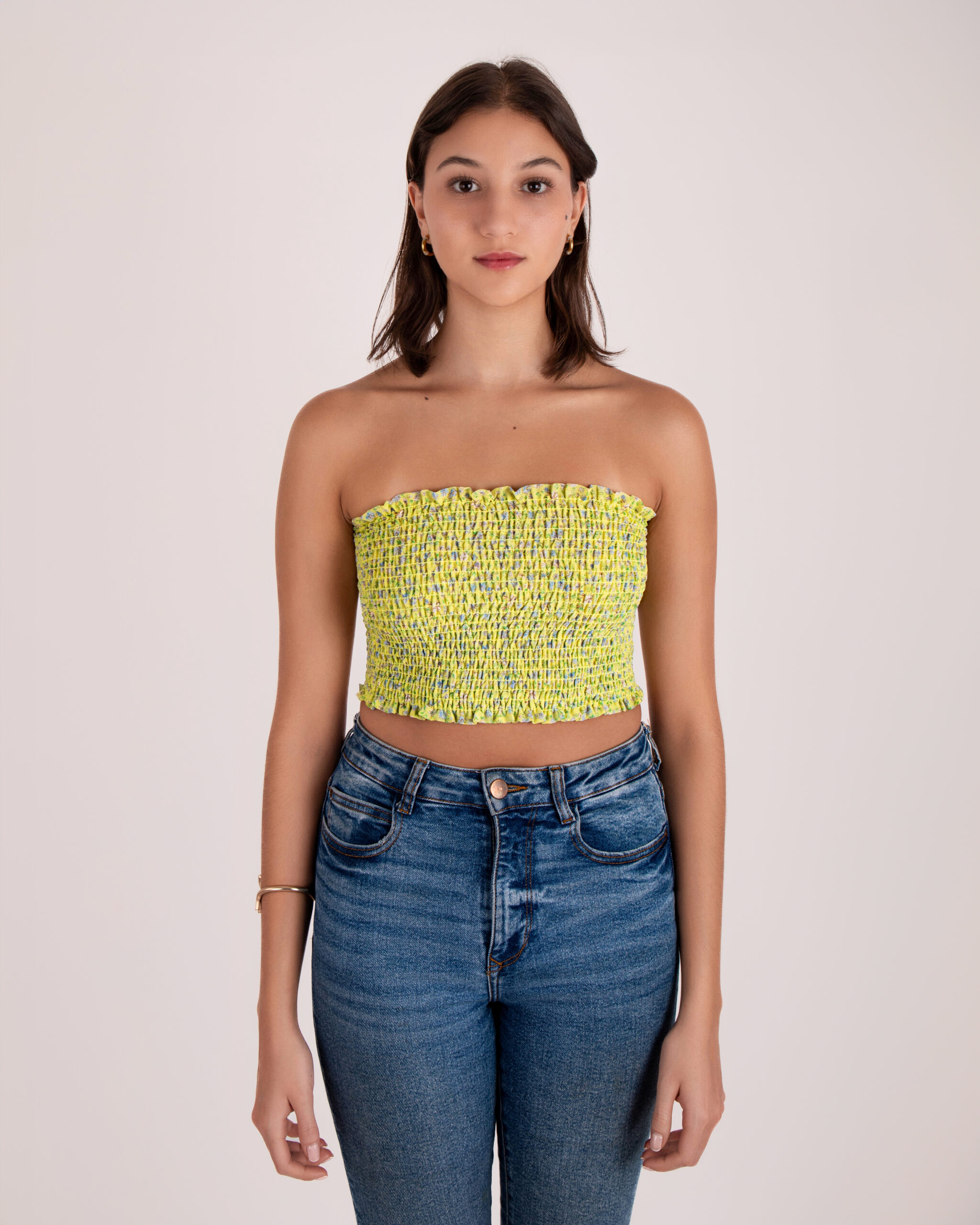 Croptop Smocking Color Lemon