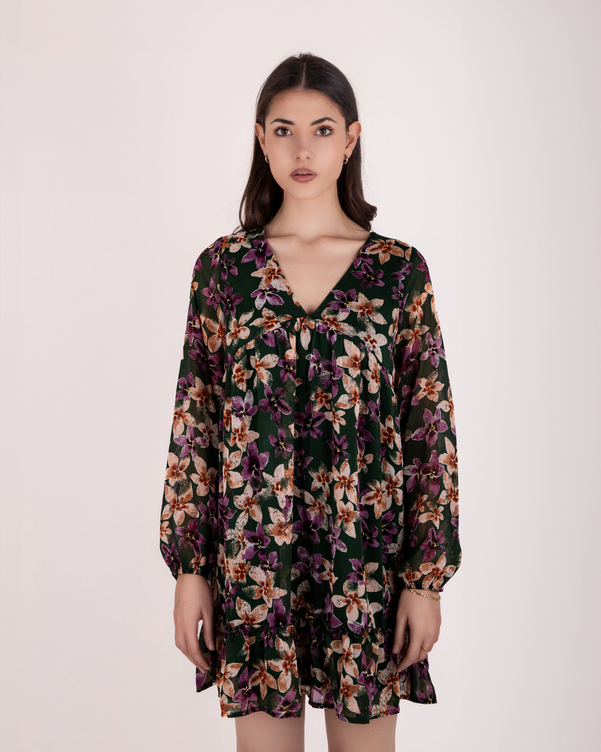 Vestido Color Hunter Green Floral
